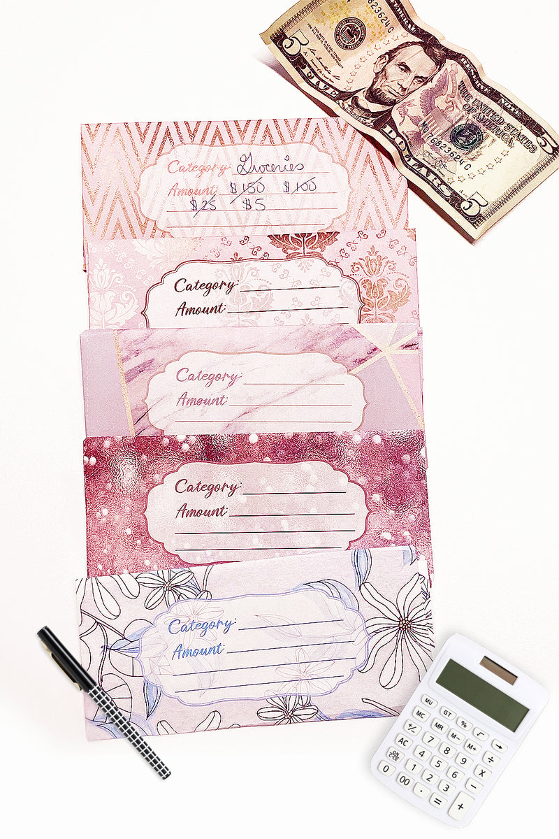 Pretty in Pink Cash Envelope Template Bundle ( 5 Pages )
