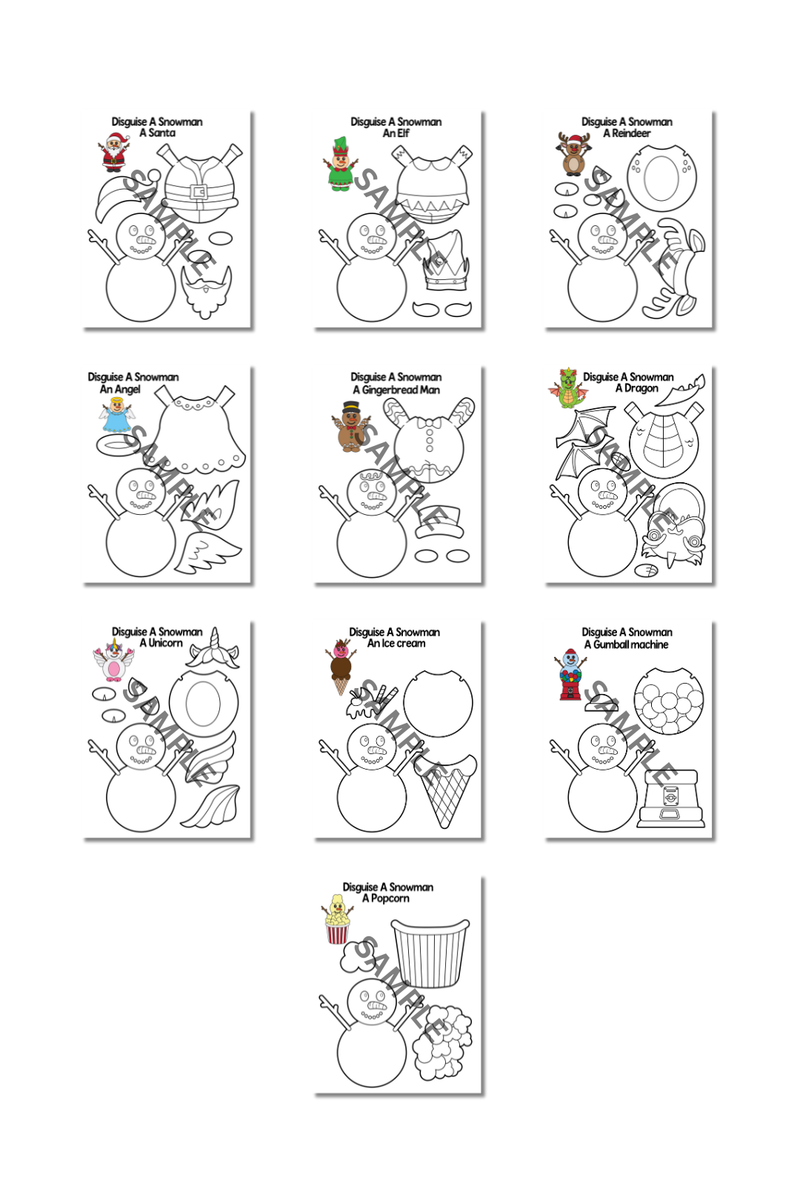 Disguise A Snowman Printable ( 20 Pages )