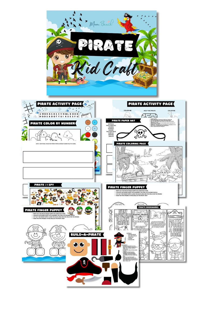 Pirate Kid's Craft Printable ( 12 Pages )