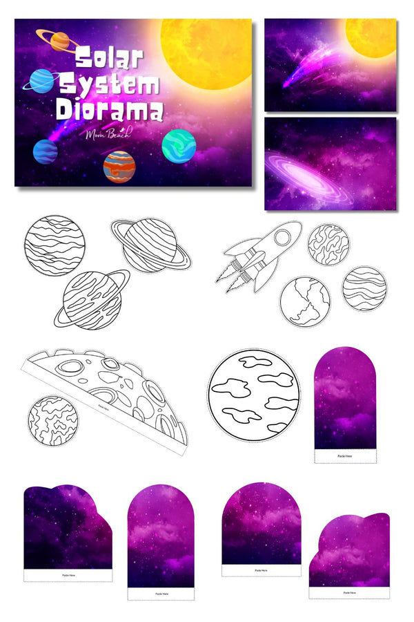 Solar System Diorama Kid's Printable (8 Pages)