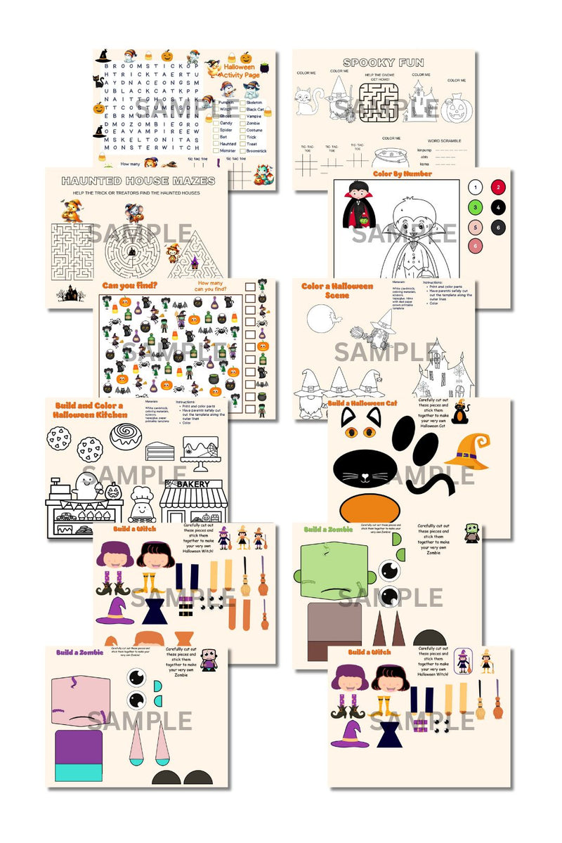 Kid's Craft Halloween Bundle ( 19 Pages )