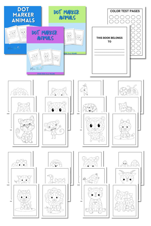 Kid's Cute Animals Dot Marker Printable ( 33 Pages )