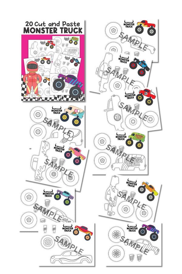 Cut and Paste Monster Truck Printable ( 20 Pages )
