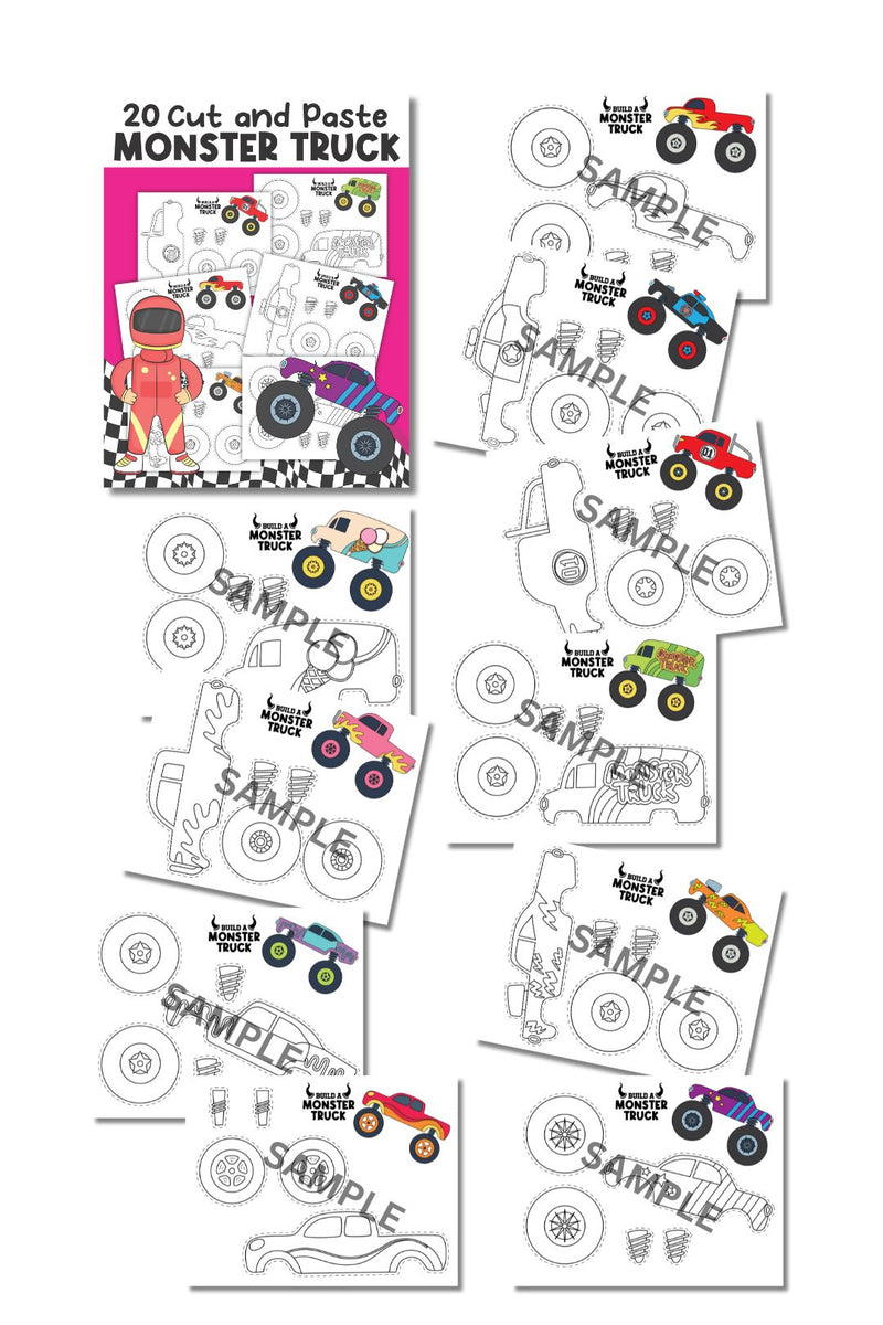 Cut and Paste Monster Truck Printable ( 20 Pages )
