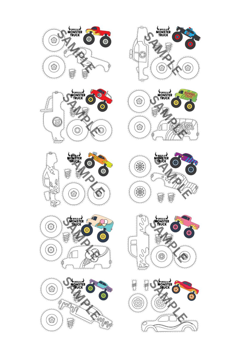 Cut and Paste Monster Truck Printable ( 20 Pages )