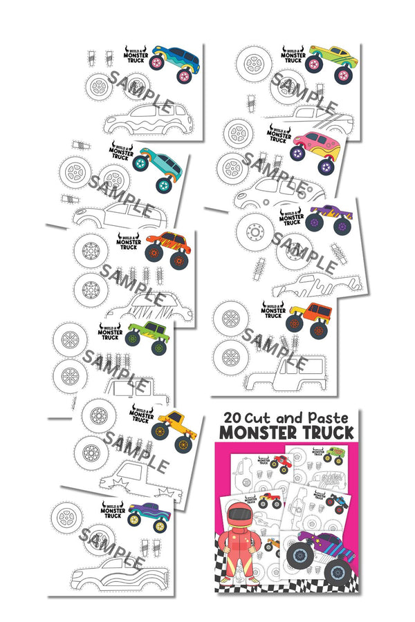 Cut and Paste Monster Truck Printable ( 20 Pages )