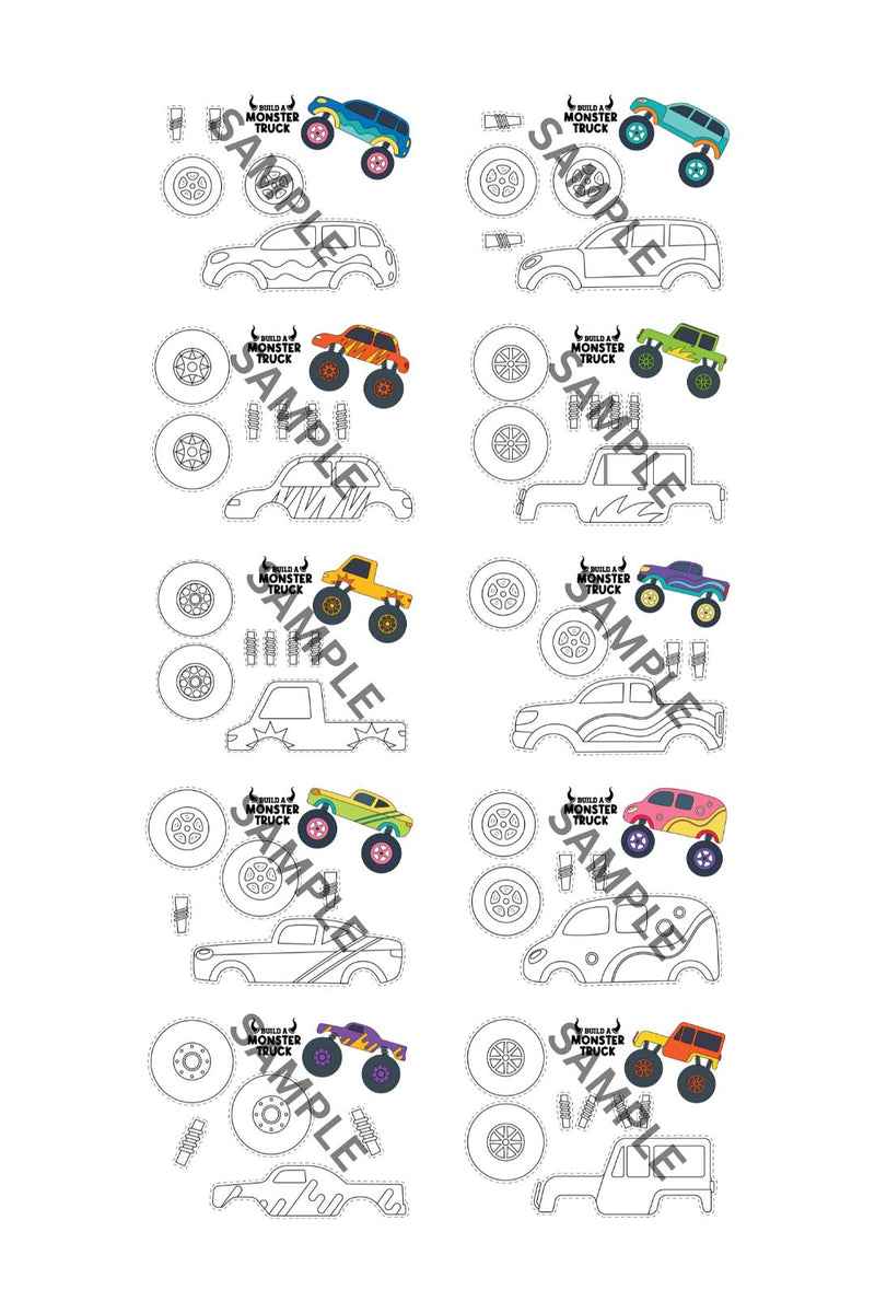 Cut and Paste Monster Truck Printable ( 20 Pages )