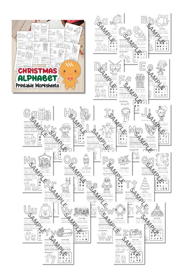 Christmas Alphabet Printable ( 26 Pages )