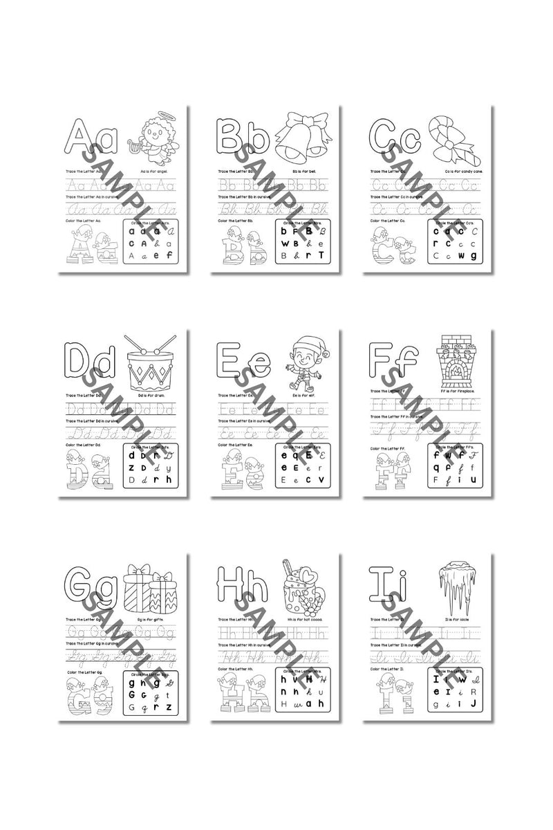 Christmas Alphabet Printable ( 26 Pages )