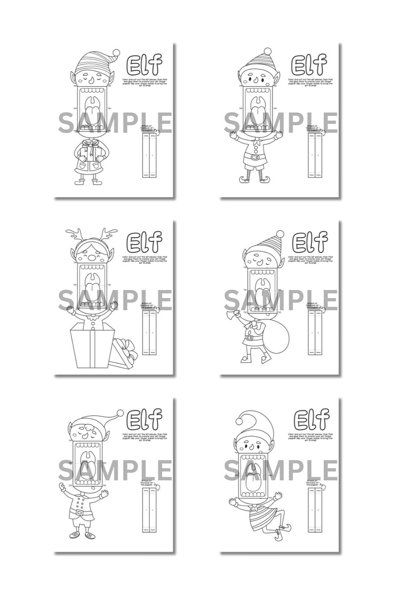 Elf Finger Puppets Bundle Printable ( 10 Pages )