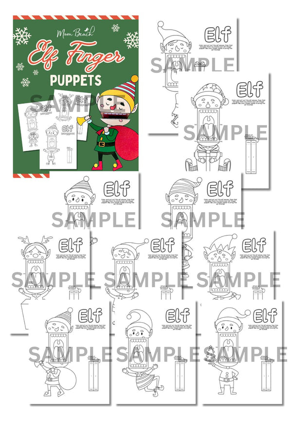 Elf Finger Puppets Bundle Printable ( 10 Pages )