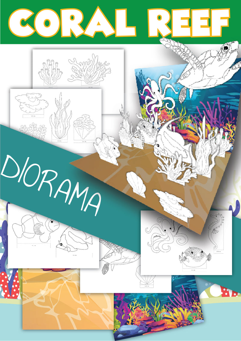 Coral Reef Diorama Kid's Printable (7 Pages)