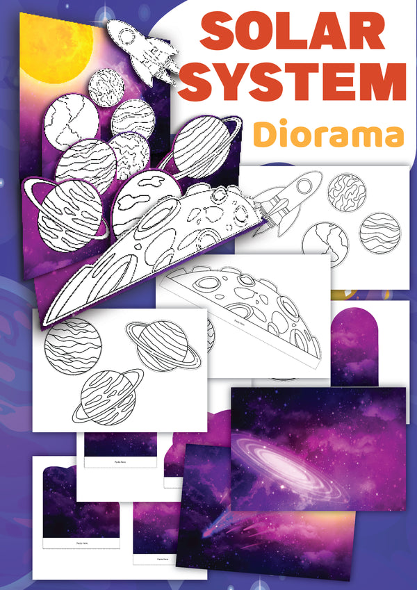 Solar System Diorama Kid's Printable (8 Pages)