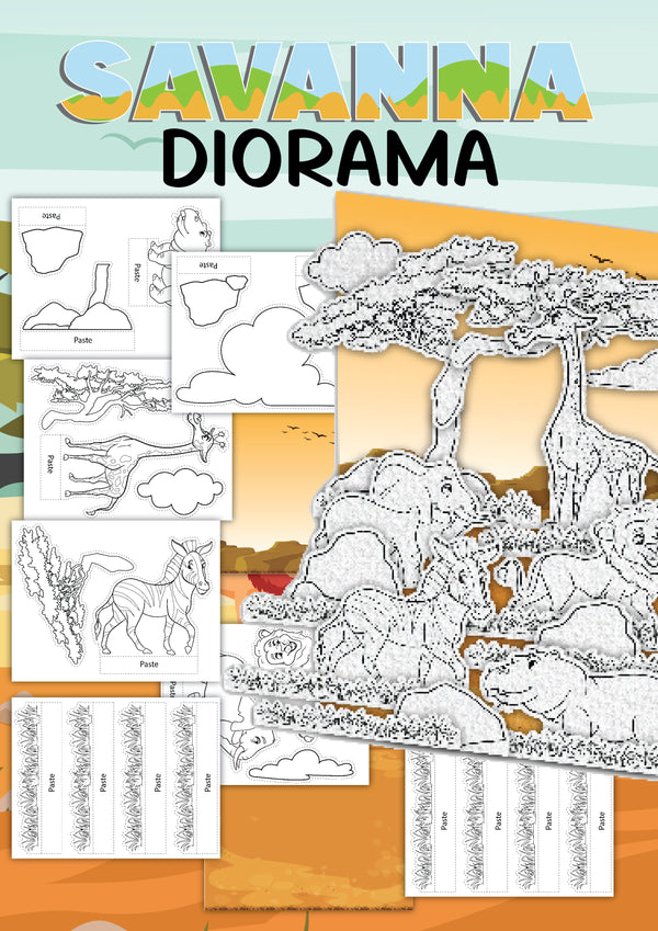 Savannah Diorama Kid's Printable (9 Pages)