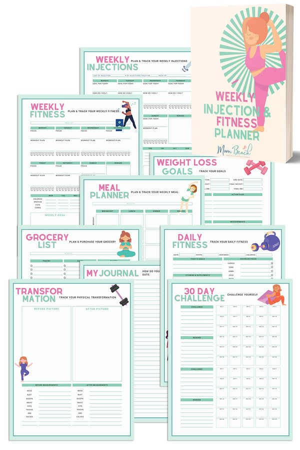 Weight Loss Injection & Fitness Printable Planner ( 10 Pages )