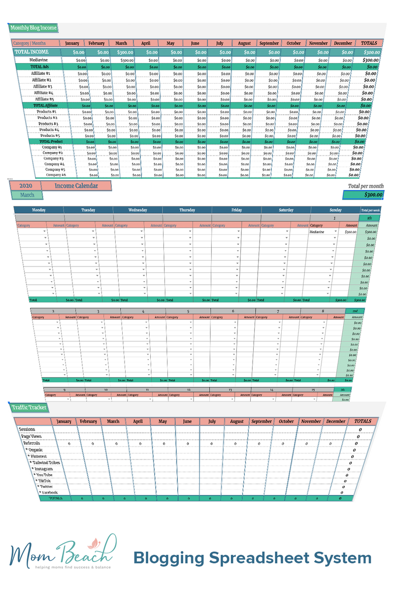 Blog Spreadsheet Mom Beach Blogging Spreadsheet System
