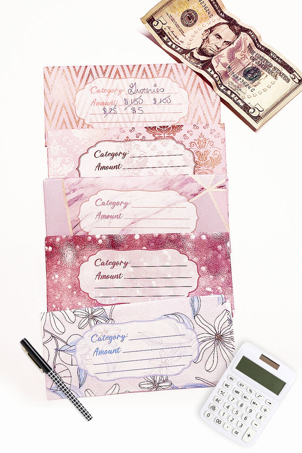 Pretty in Pink Cash Envelope Template Bundle ( 5 Pages )