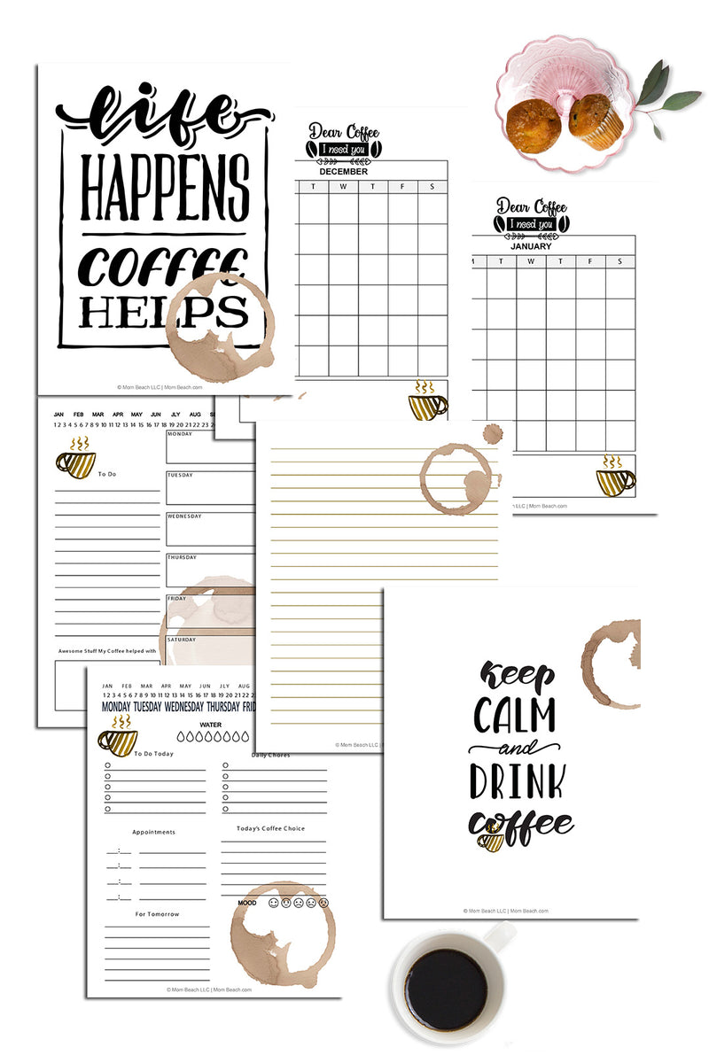 Life Happens - Coffee Helps Planner (19 Pages)