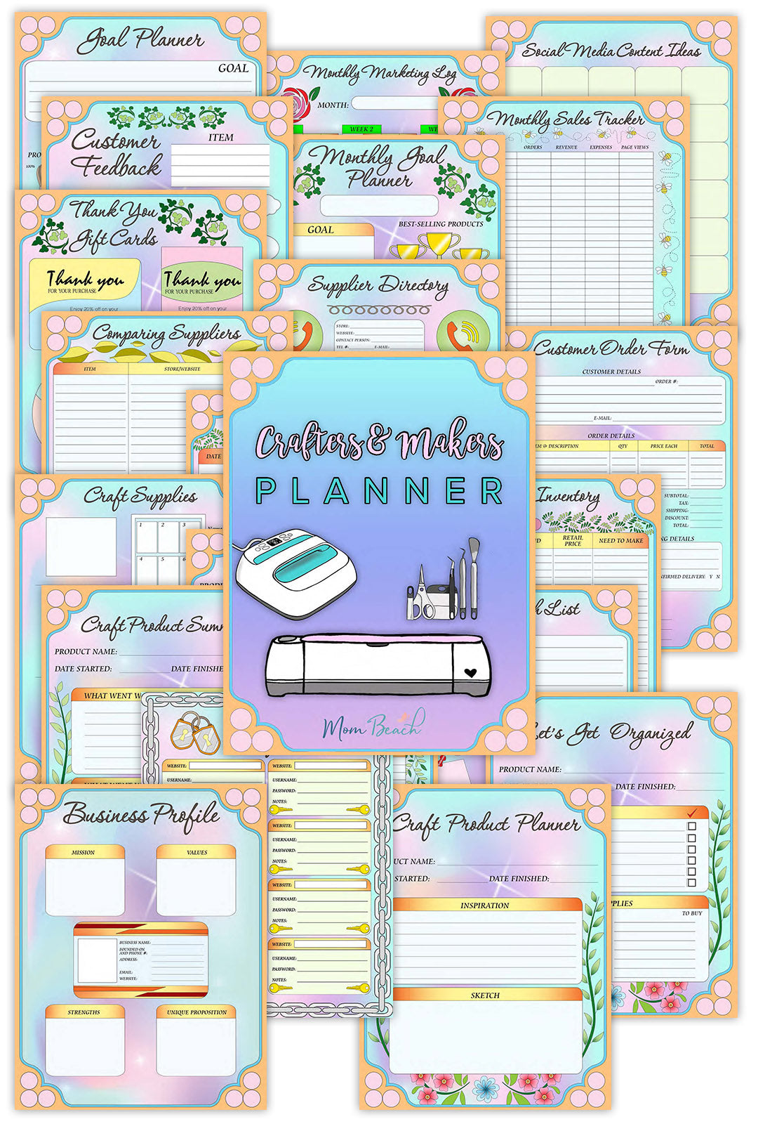 Crafters and Makers Planner - Fillable - Color and BW - (27 Pages)