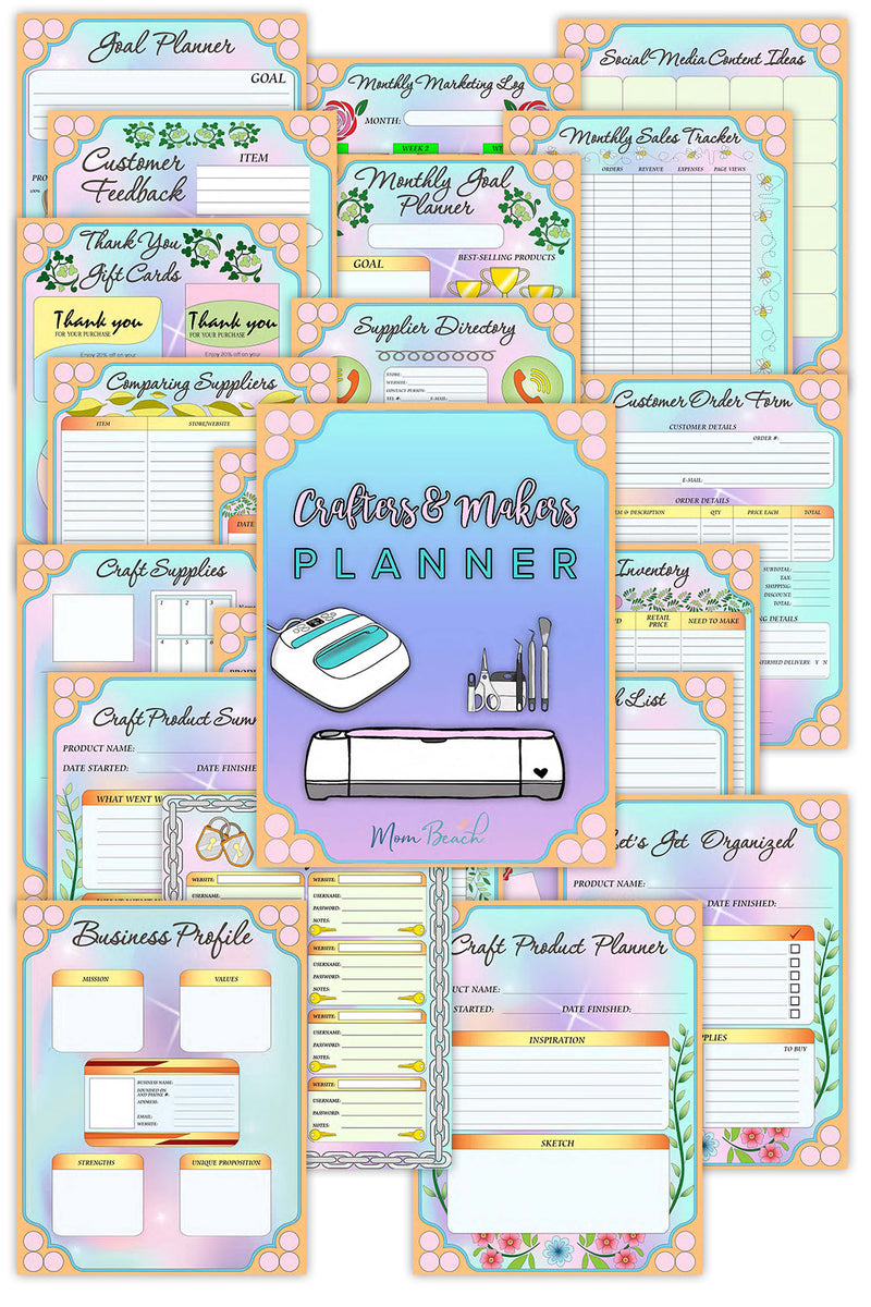 Crafters and Makers Planner - Fillable - Color and BW - (27 Pages) crafters-and-makers-planner-fillable-color-and-bw-27-pages