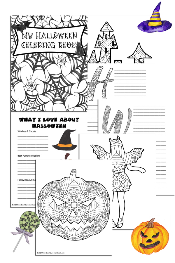 Halloween Coloring Book Journal (23 Pages)