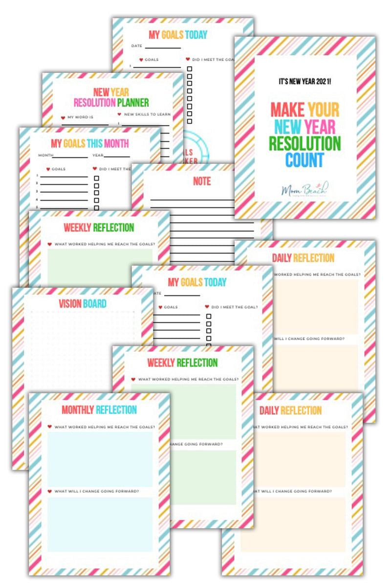 Make Your New Year Resolution Count Planner ( 10 Pages )