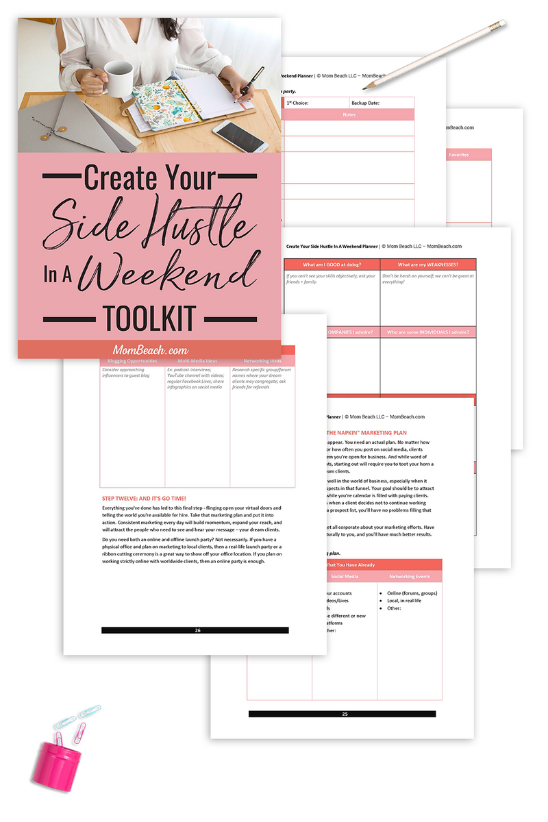 Create Your Side Hustle In A Weekend Toolkit (29 Pages)