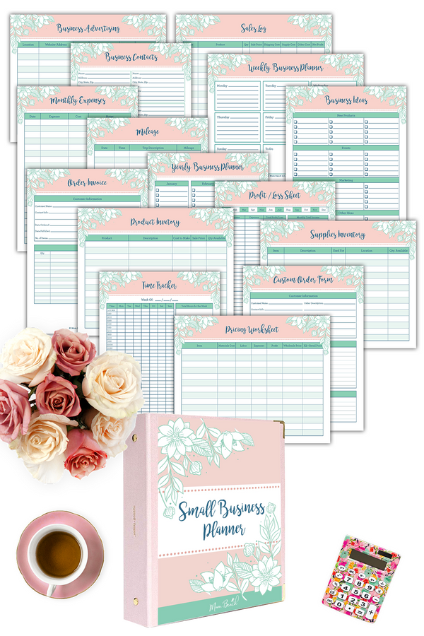 Mom Beach Small Business Planner - Fillable PDF ( 30 Pages )