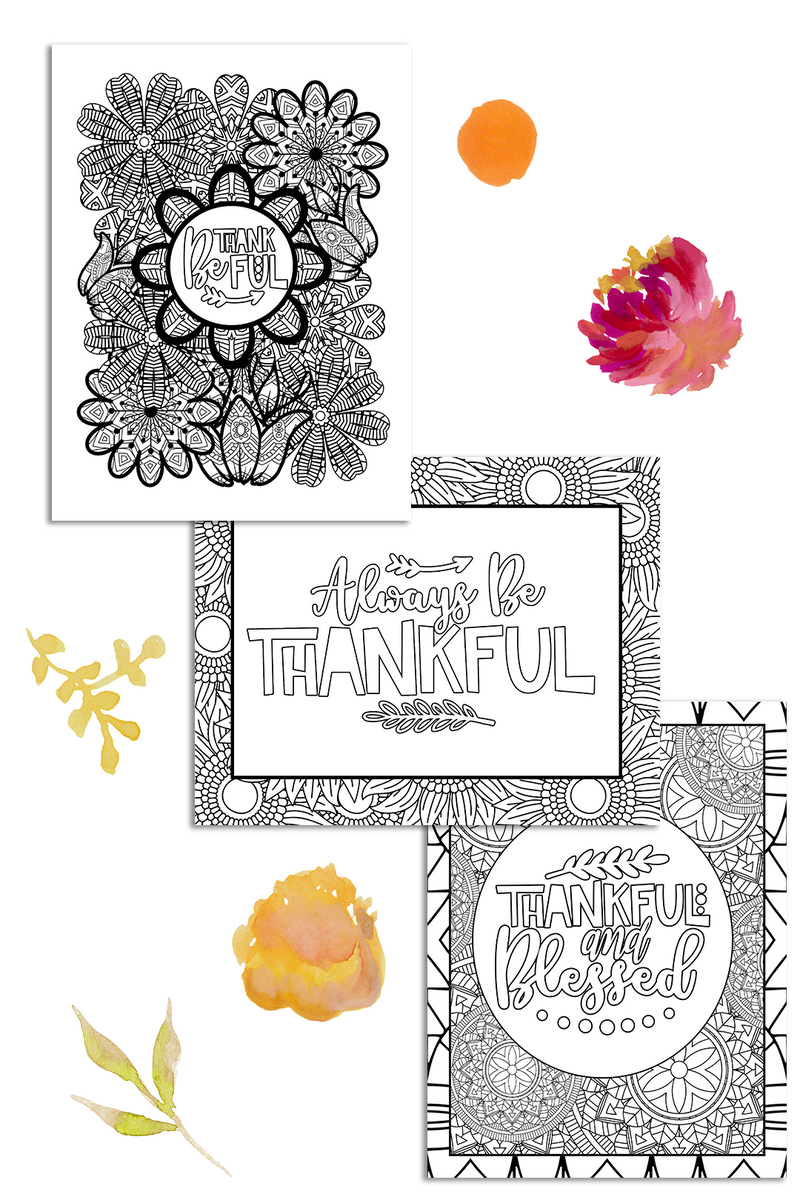 Thanksgiving Coloring Pages Pack (3 Pages)