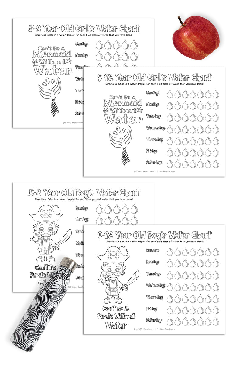 Girl's and Boy's Summer Water Tracker (4 Pages)